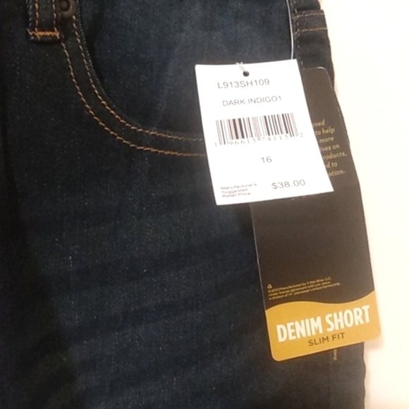 LEE BOY'S SLIM FIT COMFORT STRETCH DENIM SHORTS SIZE 16 NWT - Picture 8 of 10